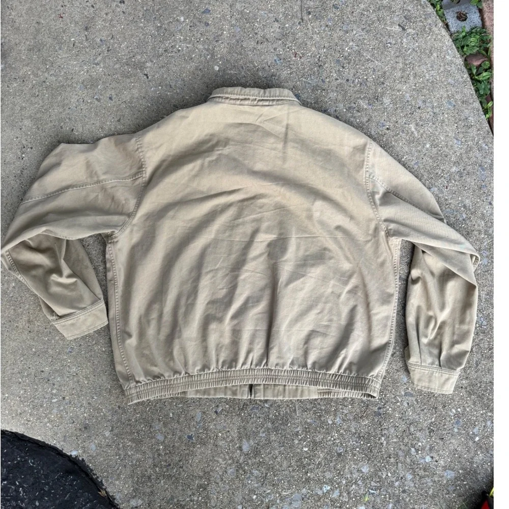 Polo Ralph Lauren Mens XXL Harrington Jacket Tan Beige Cotton Twill Full Zip - Picture 2 of 5